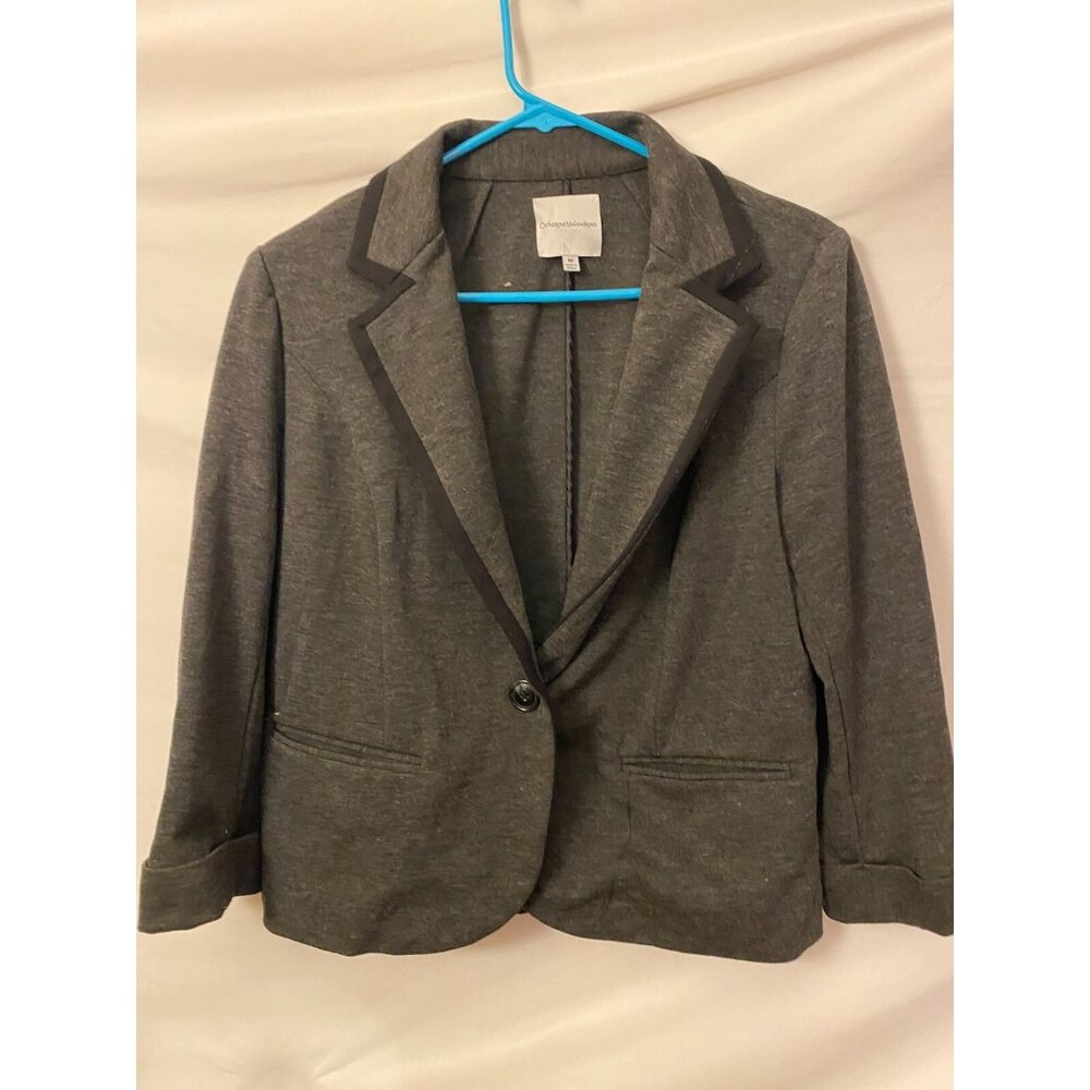 Catherine Malandrino Gray Blazer Jacket One Button Women’s Size Medium m Stretch
